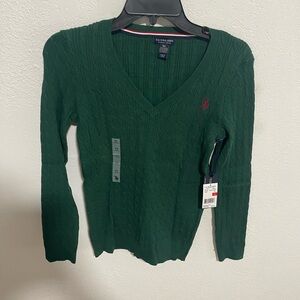 U.S. Polo Assn. Forest Green Cable Knit Sweater
